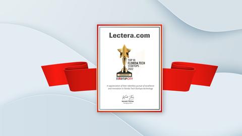 StartupCity признал Lectera.com одним из 10 лучших технологических стартапов Флориды 2022 года