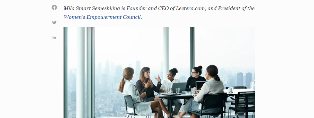Mila Smart Semeshkina en Forbes: “Historias de mujeres líderes de éxito, un faro a seguir”