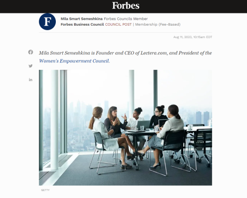 Mila Smart Semeshkina for Forbes: "Stories of accomplished female leaders can serve as beacons"