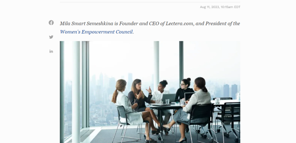 Mila Smart Semeshkina bei Forbes: «Die Geschichten erfolgreicher Frauen in Führungspositionen sind ein gutes Beispiel für alle»
