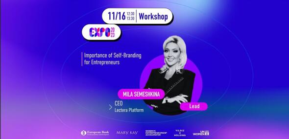 Mila Smart Semeshkina leitete einen inspirierenden Workshop über Personal Branding auf der UN Women's Entrepreneurship Expo